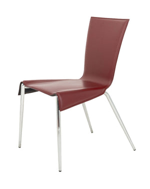 Postmodern Red Leather Side Chair (9854226104627)