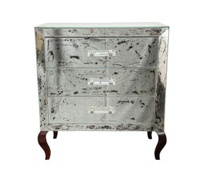 Antique-Mirrored Chest With Lucite Handles, C. 1940s (8814743060787)