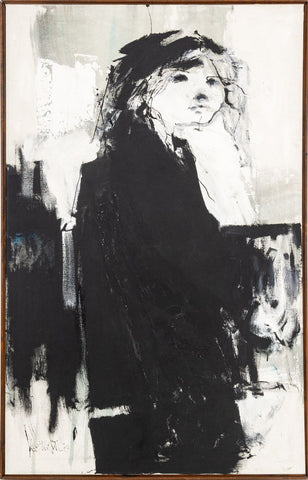Gino Hollander Portrait of a Woman Oil, 1973