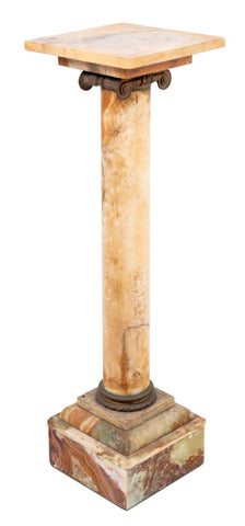 French Gilt Metal and Onyx Pedestal, 19th C.
