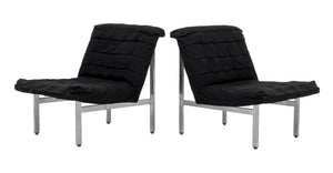 Italian Modern Chrome Lounge Chairs, Pair (9893105467699)