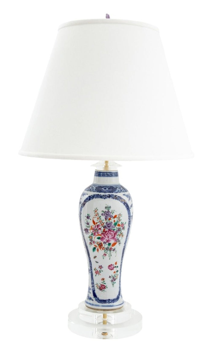 Chinese Export Meiping Vase Mounted as a Lamp