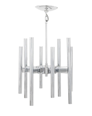 Gaetano Sciolari Modernist Chrome Pendant Lamp