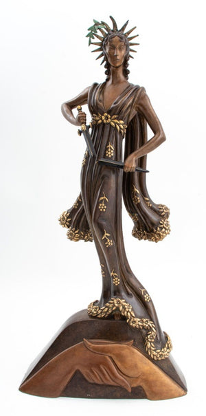 Erte "Peace" Patinated Bronze Sculpture, 1984 (9804701696307)