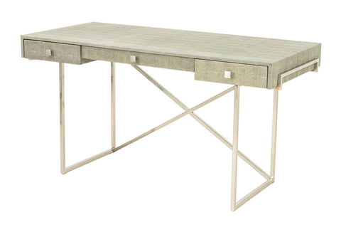 Faux Shagreen and Chrome Desk