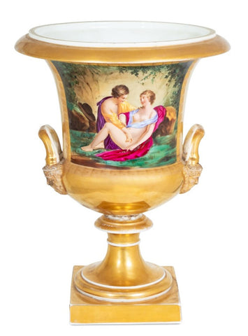 German Porcelain Campagna Urn Vase, 19th C.