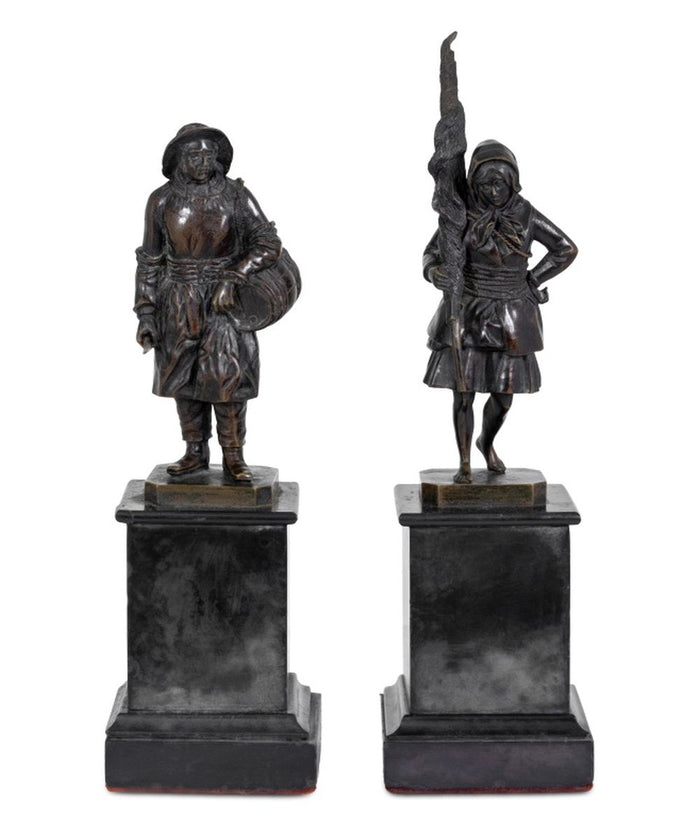 Theodore Blad Patinated Bronzes, Pair