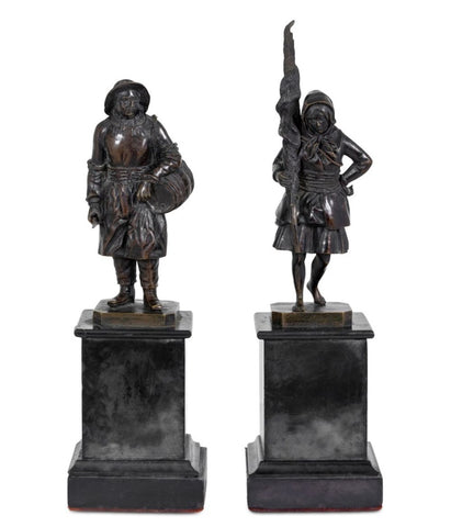 Theodore Blad Patinated Bronzes, Pair
