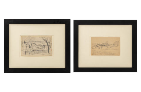 Oscar F. Bluemner Landscape Scenes Graphite, 2
