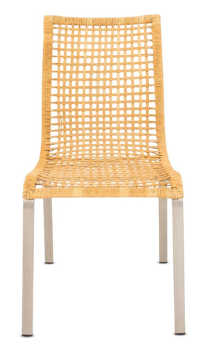 "Nandor" Wicker and Chrome Dining Chairs, 3 (9671749042483)