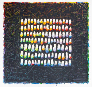 Elfi Schuselka "Align #9" Acrylic on Tarlatan