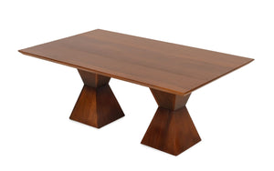 Contemporary Walnut Double Pedestal Dining Table