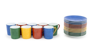 Laure Japy "Les Mouchetes" Cups & Saucers, 21 Pcs.