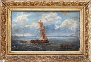 Dutch School Fishing Scene Oil on Panel, 19th C. (9804756091187)
