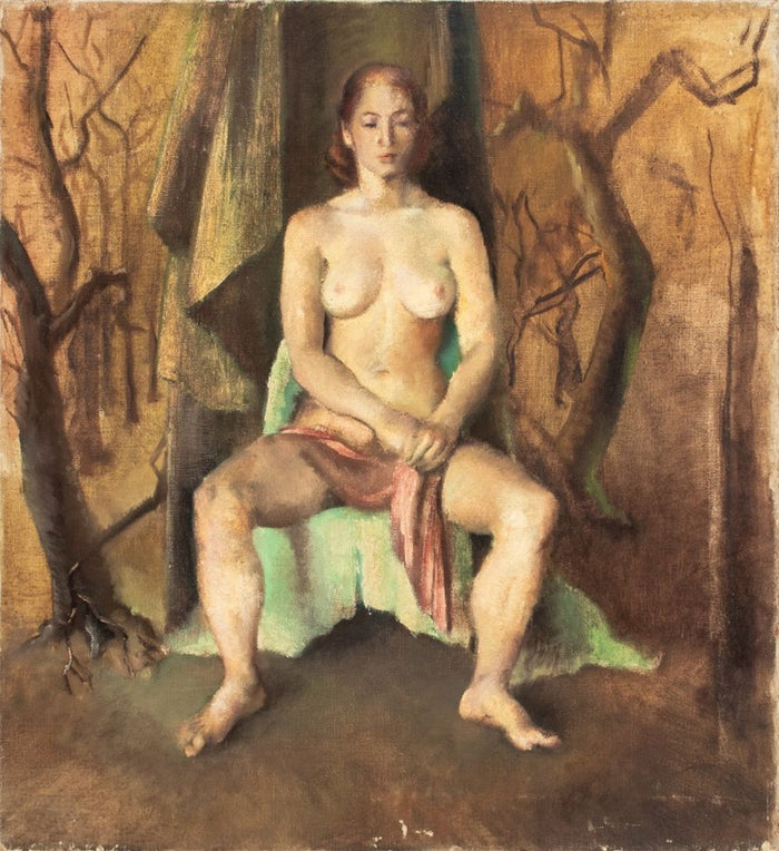James Otis Burnley Seated Nude Oil, ca. 1940