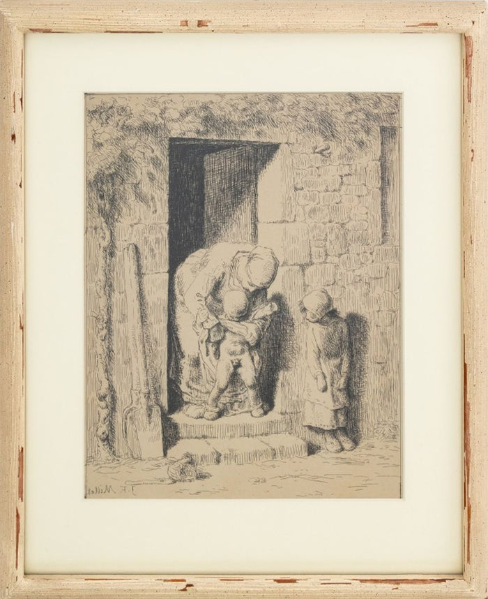 Jean Millet "La Precaution..." Cliche-Verre