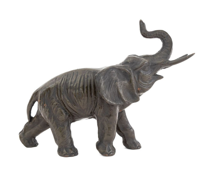 Japanese Elephant Patinated Metal Sculpture