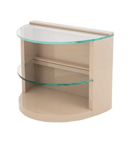 Custom-Made Beige Lacquered 2-Tier End Table