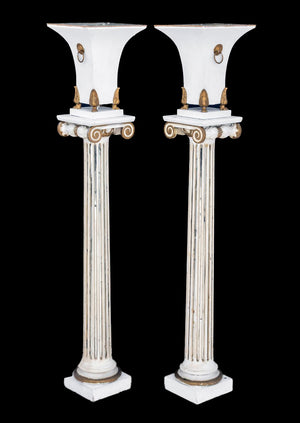 Hollywood Regency Patinated Metal Torchieres, 2 (9859473998131)