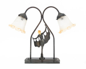 Art Deco Style Figural Metal Sculpture as a Lamp