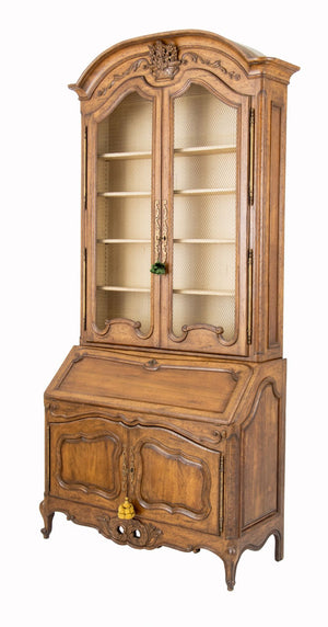 French Provincial Walnut Bureau Bookcase (9893271306547)