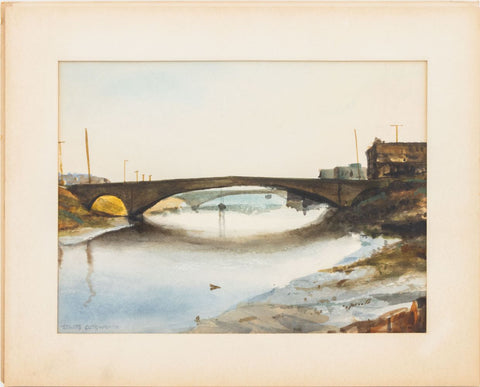 Staats Cotsworth River Scene Watercolor on Paper