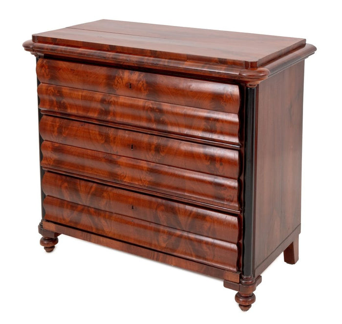 Biedermeier Flame Mahogany Commode