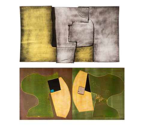 Sica Lithograph Metallic Collages, 2