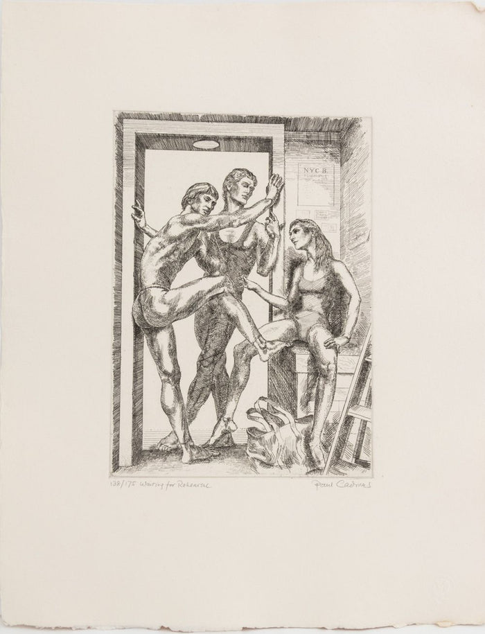 Paul Cadmus "Waiting for Rehearsal" Etching