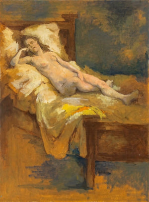Russell Bailey Reclining Female Nude Oil on Canvas (9859493167411)