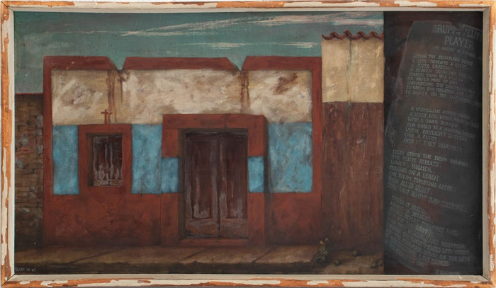 Charles Blum "Drum & Flute Player" Oil on Masonite