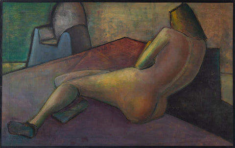 Leonard Feldman Reclining Female Nude Oil