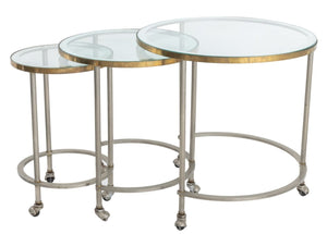 Mid Century Chrome Nesting Tables, 3 (7399899267229)