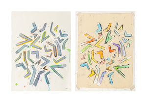 Elfi Schuselka Geometric Compositions Mix Media, 2