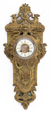 French Louis XV Style Bronze Cartel Clock, 19th C.