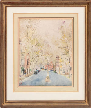 Chen Chi New York Street Scene Watercolor on Paper (9858753659187)