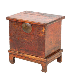 Chinese Red Painted Elm Chest