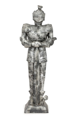 Painted Tin Knight in Armor Sculpture