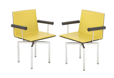 Giorgio Saporiti x Il Loft Swivel Armchairs, Pair