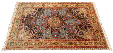 Iran Tabriz Wool and Silk Carpet, 12' 2