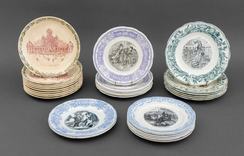 French Antique Faience Plates, 30