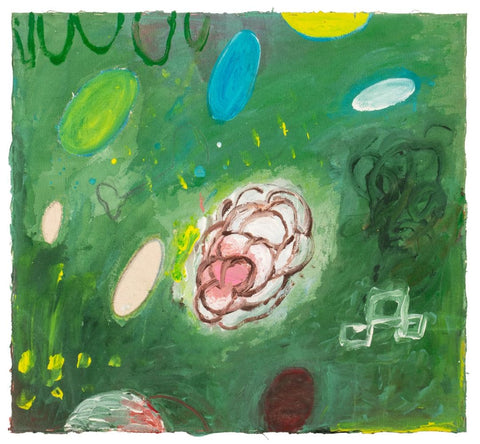 Elfi Schuselka Abstraction in Green Oil on Canvas