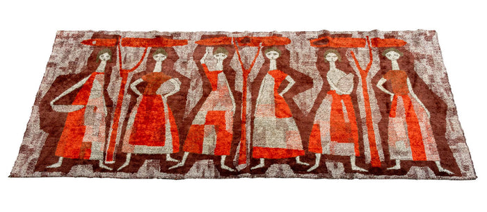 Laszlo Pesci Post-Cubist Silk Blend Tapestry