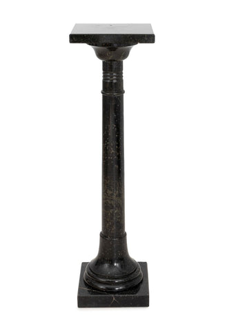Victorian Black Fossil Marble Pedestal