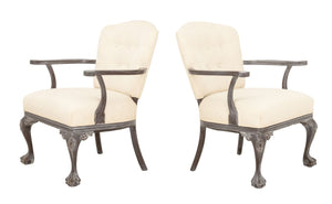 Modern Painted Wood Armchairs, Pair (9855968969011)