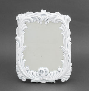 Serge Roche Style White Painted Wall Mirror