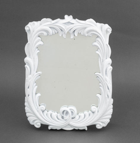 Serge Roche Style White Painted Wall Mirror