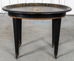 Victorian Lacquered Tray Side Table (8920556175667)
