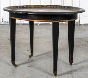 Victorian Lacquered Tray Side Table (8920556175667)