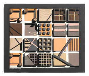 Saporiti Cubic Leather Patchwork Tapestry, 1997